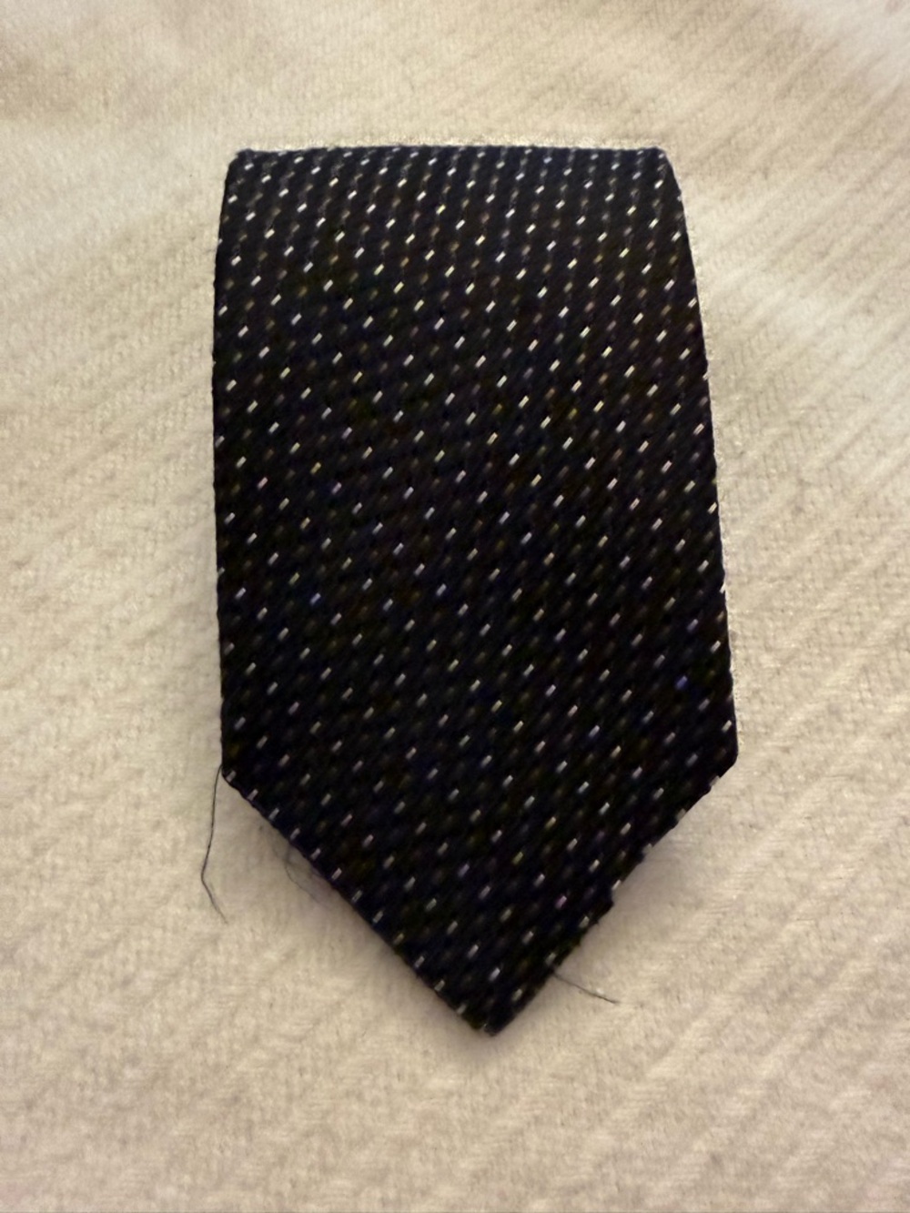 Giorgio Armani Black Silk Tie with Subtle Dot Texture